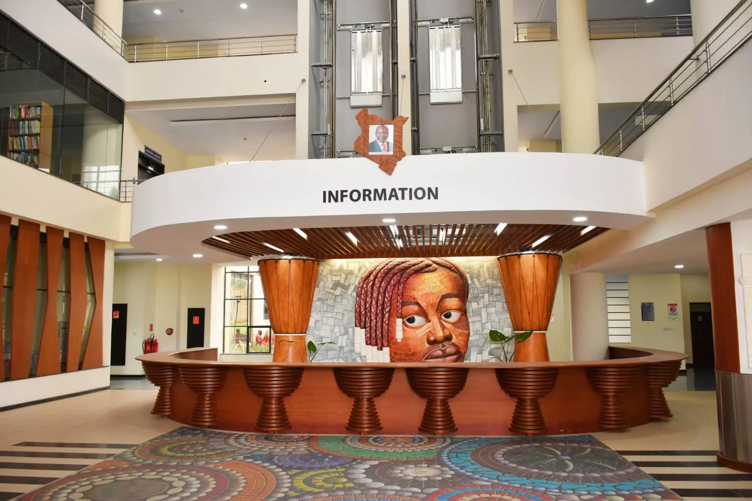 KNLS information desk and public reception area