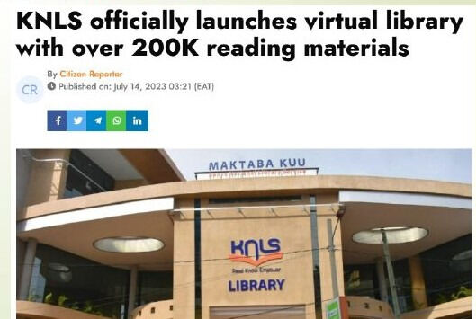 KNLS launches virtual library with over 200k books