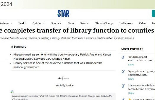 STATE TRANSFERS LIBRARY SERVICES TO COUNTIES