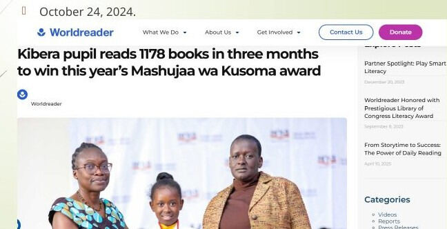 Mashujaa wa kusoma awards.
