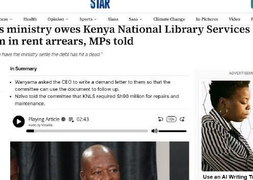 Sports Ministry owes KNLS rent arrears